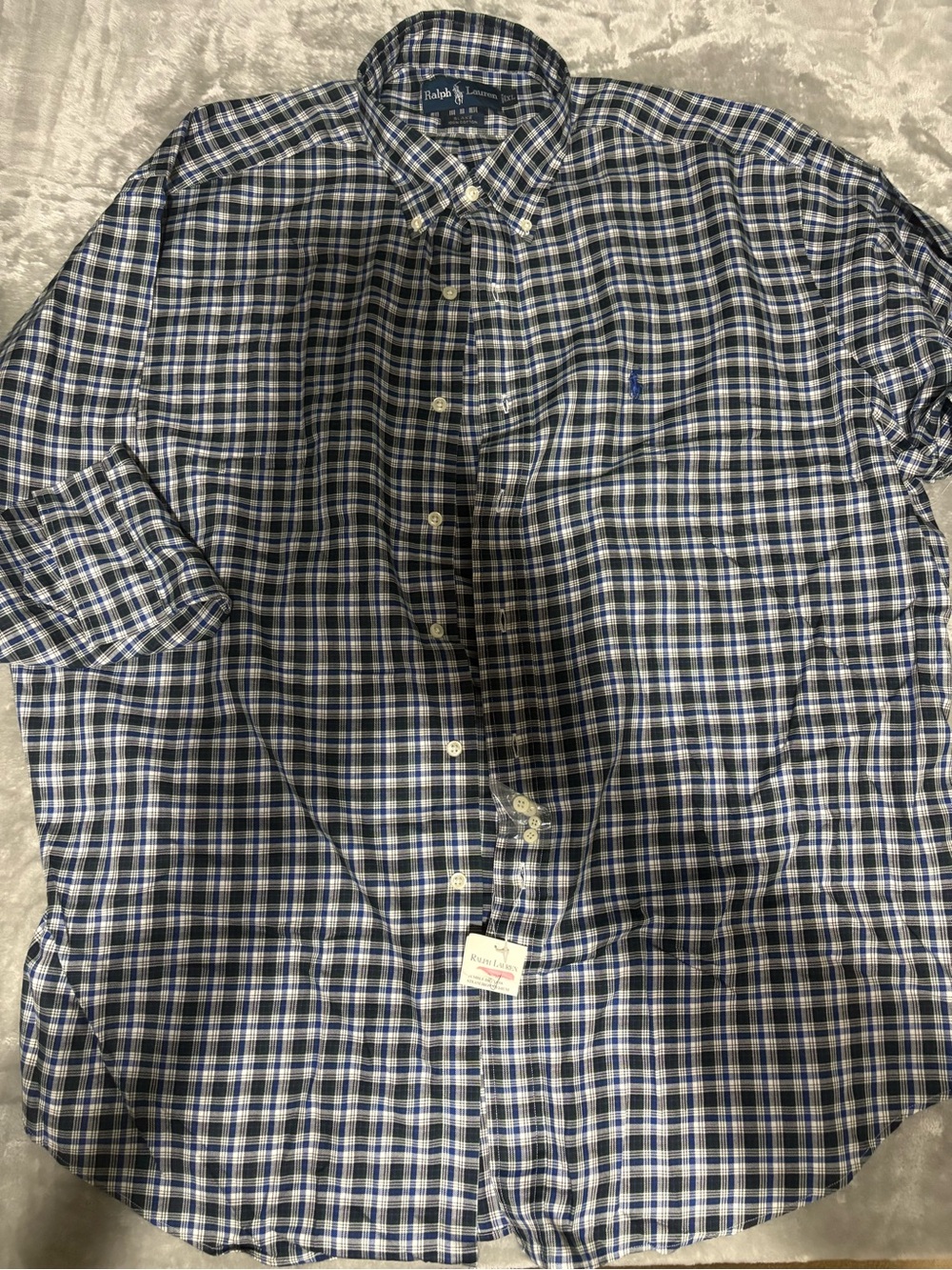 Vintage Ralph Lauren Blake Plaid Button Down Original Tags Size XL